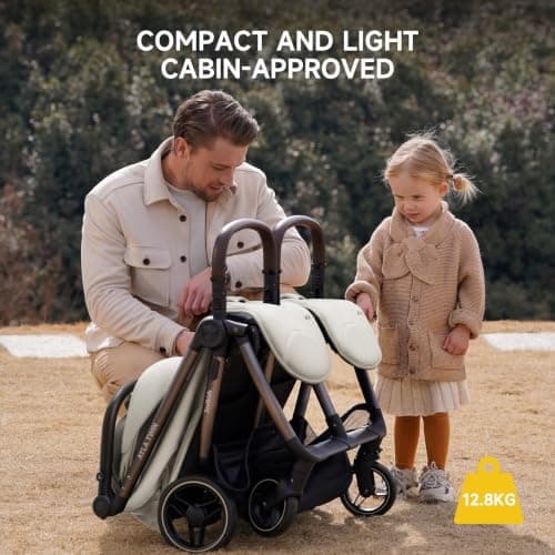 Jovikids Ayla Twins Double Pushchair, One-Hand Fold, Shock-Absorbing — view 5