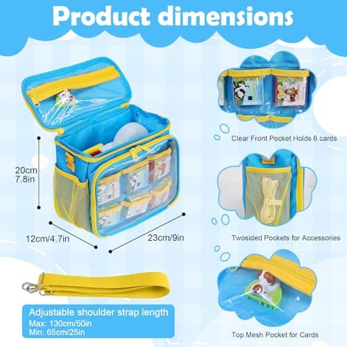 Mordx Carrying Case Compatible with Little Tikes Story Dream Machine Books Starter Set, Organizer for Little Tikes Projector Storybook Audio Playback and Character Series (Blue & Yellow) — view 2