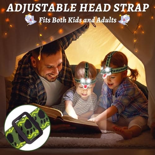 QCTOYS T-Rex Dinosaur Headlamp - LED Head Torch Toys for Kids Age 3-10 — view 5