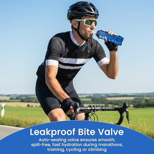 Soft Flask 500ml | Collapsible Running Water Bottle | Lightweight Hydration Flask for Hiking, Gym, Winter Camping and Outdoor Travel, Fold Up Hydrapak, BPA Free – Blue 1pcs — view 5