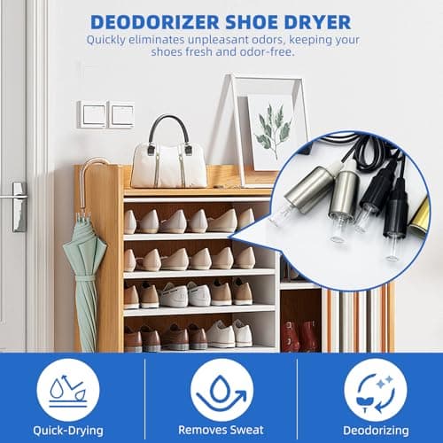 LNBEI UV Light Ozone Shoe Deodorizer, Portable U-V Shoe Cleaner for Sneakers, Boots, Dress Shoes (Black) — view 5