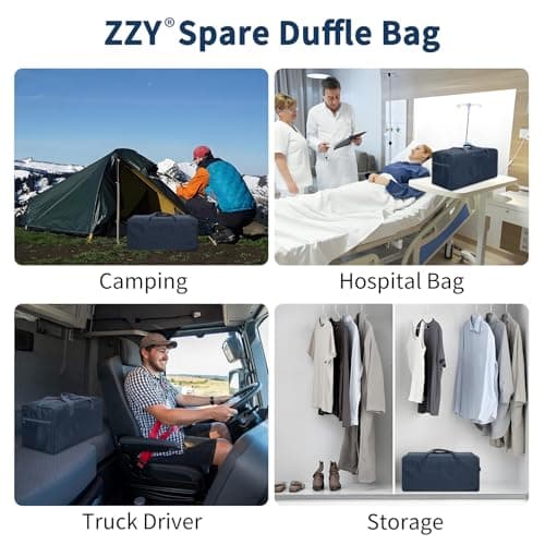 ZZY 35L Foldable Travel Duffle Bag, 22-Inch Packable Small Duffel Bag Lightweight Holdall for Camping, Storage, Travel-Navy Blue — view 6