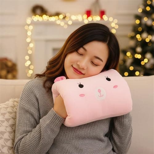 Kids Cartoon Hand Warmer Pillow, Soft Plush Non-Electrical Hand Pillow for Napping & Travel, Cute Cartoon Design Winter Essentials (Brown Bear) — view 6