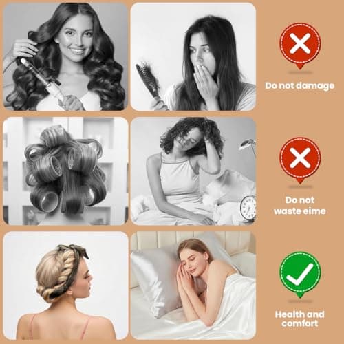 BUTBU Heatless Curlers Headband, 5PCS No Heat Hair-Curlers and Rollers — view 4