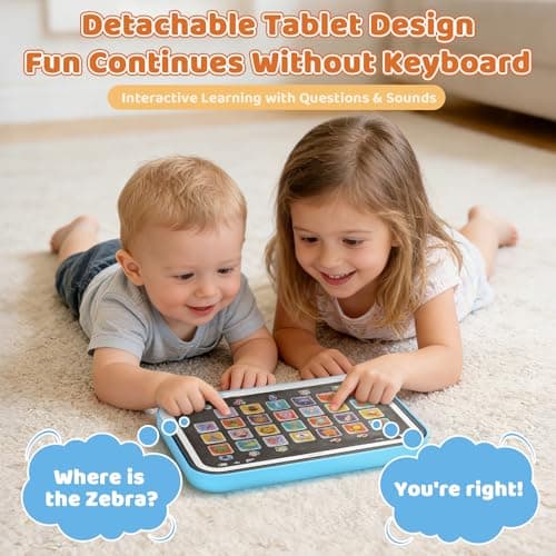 Dreamon Kids Laptop 2-in-1 Toy Laptop Computer for Toddler Children Detachable Kids Tablet with Alphabet Music Lights Sounds Educational Montessori Toys for 12M+ 1 2 3 Years Old — view 4