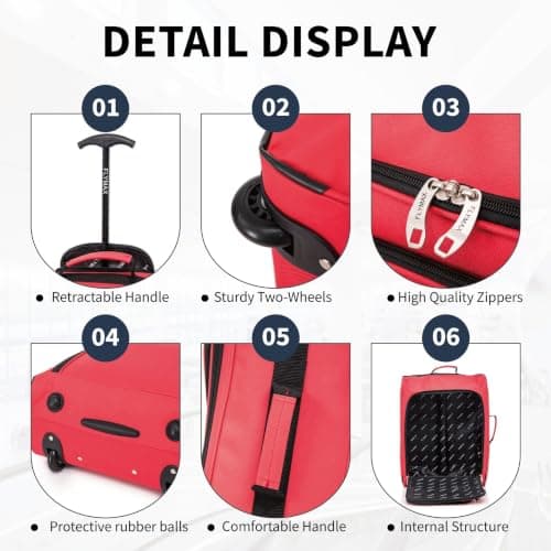Ryanair 40x30x20 Carry on Suitcase Approved Underseat Cabin Bag Case Lightweight Hand Luggage 1.2g 24L — view 4