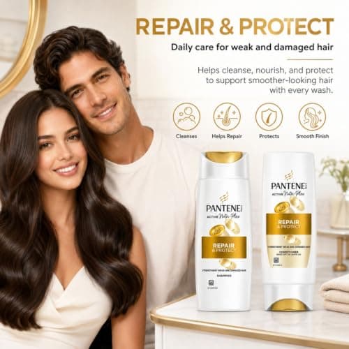 Pantene Pro-V Repair & Protect Shampoo and Conditioner Travel Set, 2 x 90ml Mini Hair Care Duo for Weak and Damaged Hair, Holiday and Travel Toiletries — view 5
