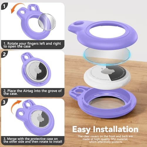 TNSNK for AirTag Holder Keyring, 1 Pack,Purple — view 6