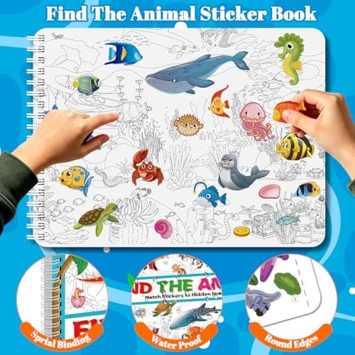 Kalysky Find Animal Sticker Book for 2+ Year Olds,400+ Sticker for Children — view 2