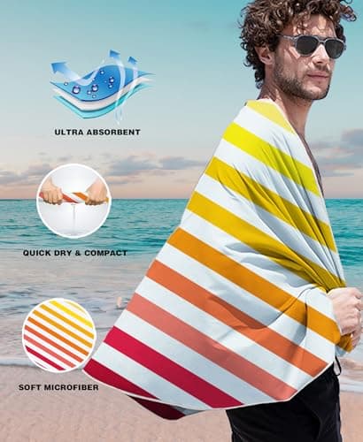 Style Slice Quick Dry Microfibre Beach Towel Gradient Orange 200x90cm — view 2