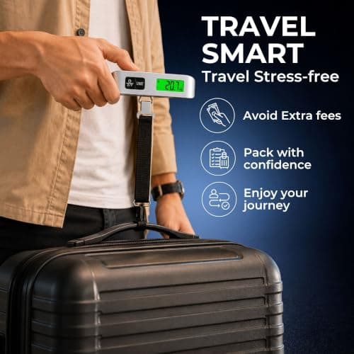 Digital Luggage Scale 110 lb / 50 kg, Portable Electronic Baggage Scale with LCD Backlight, Overweight Alert, Tare & Hold Function, Travel Suitcase Scale — view 4