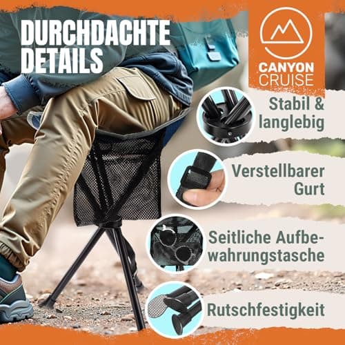 Canyon Cruise® Folding Camping Stool - Holds 100 kg, Tripod — view 4