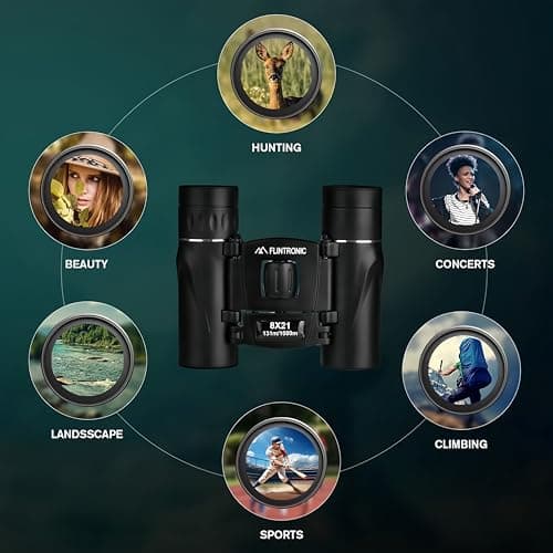Flintronic 8 x 21 HD Telescope Mini Binoculars Waterproof Portable, Foldable Compact Pocket Size Small and Lightweight for Adults Hunting, Sightseeing, Bird Watching, Hiking, Camping — view 4