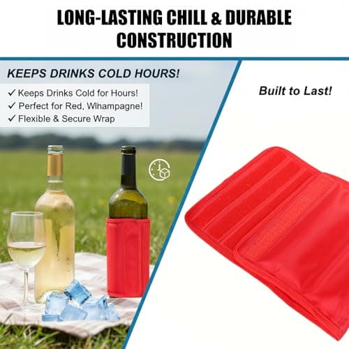 Gel Wine Bottle Cooler Sleeve - Freestanding Carrier for Red, White Wine & Champagne - Reusable Chilling Sleeve with Secure Fit — view 2