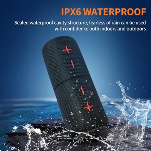 CYBORIS 2 in 1 Portable Splittable 40W Dual Bluetooth Speaker, Waterproof Split Wireless Speaker V5.3 with Deep Bass Loud Stereo Sound, 24H Playtime, True Wireless Pairing for Home, Outdoor or Travel — view 5