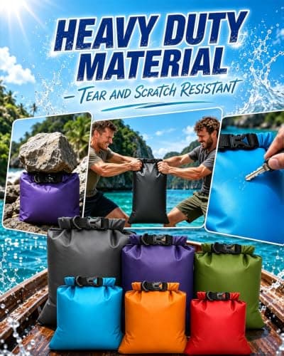 Evolpor 6-PCS Waterproof Dry Bag Set, Equipped with 8L,5L,3.5L,3L,2.5L,1.5L Large Capacity Tear Resistant Dry Bags, Waterproof Storage Bag for Hiking Camping Fishing Cycling (Multi Color) — view 5