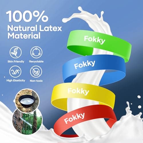 Fokky Resistance Bands, 5 Pcs Natural Latex Exercise Bands — view 3
