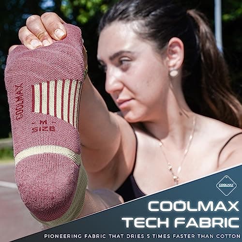Rahhint Pro Coolmax Anti-Blister Cushioned Running Socks Ankle Compression for Women and Men, Lightweight Summer Marathon Walking Training (3 Pairs) — view 3