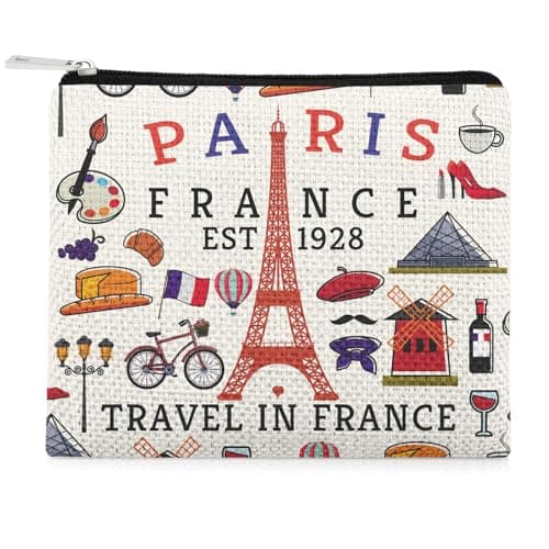 Funny Paris Travel Coin Purse for Women Girls Trip Paris Lovers Vacation Gifts for Traveler Birthday Mothers Day Anniversary Trip Coin Wallet Pouch for Traveler Friend Sister Friendship Gifts