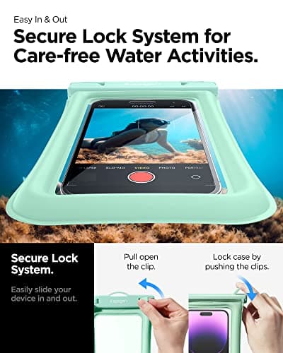 Spigen [2 PACK Floating Waterproof Floating Phone Case Up to 8.2" Mint — view 6