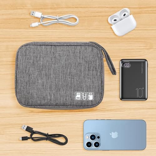 GOEDEKE Travel Cable Organiser - Electronics Accessories Organizer, Gadget Bag for Power Bank, Memory Card, Charger, Hard Disk (Grey) — view 6