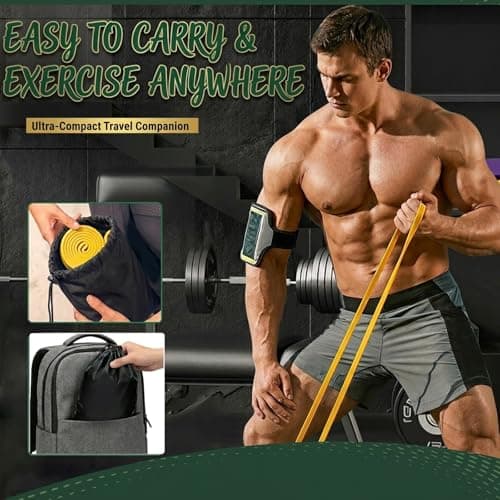 Long Resistance Bands Set, 4 Pcs Heavy Duty TPE Exercise Band (90lbs Max) for Pull Up Assist, Odourless Workout Bands with Upgraded Door Anchor+Pro Handle, Portable Home Gym Band for Strength Training — view 6