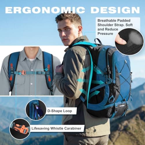 RAINSMORE Hiking Backpack 40L Foldable Lightweight — view 3