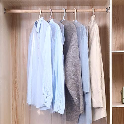 RINTATI 50 Pcs Plastic Garment Bags Set 35.4inch Lightweight Clear Dry Cleaning Laundrette Hanging Clothes Dust Protector Covers for Closet Clothes Storage. — view 2
