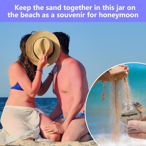HSXIANG Honeymoon Sand Keepsake Jar 2026 - Bridal Shower, Wedding, Engagement, Honeymoon, Travel Gifts for Bride or Newlywed Couple(with Gift Box) — view 4