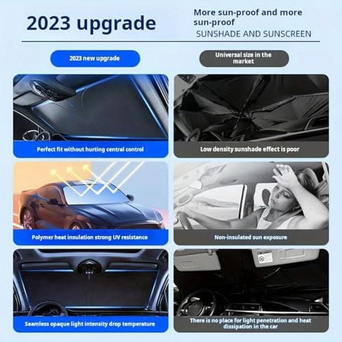 Car Window Shades Front Windshield, Auto Sunshade Front Windshield, Blinds Sun Protection Foldable for Vehicle Truck Marine Travel Road Trip Camping Commute Daily Driving Passenger — view 4