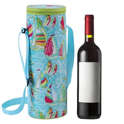 Leberna Wine Bag Single Bottle Carrier Tote Green 2L