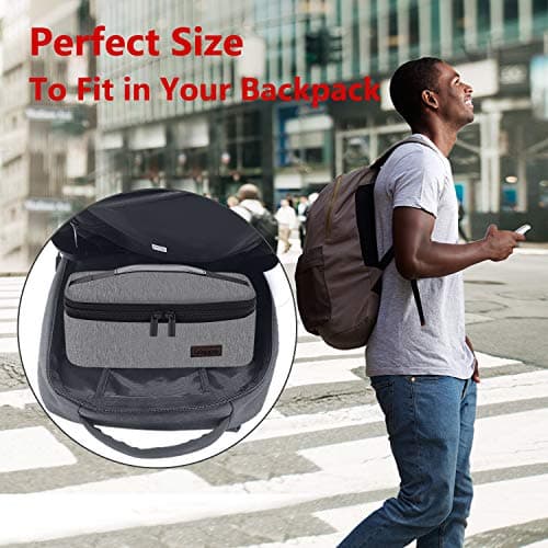 Gloppie Lunch Box Insulated Soft Bag Mini Cooler Tote Food Containers Portable for Work Office Travel,Grey — view 6