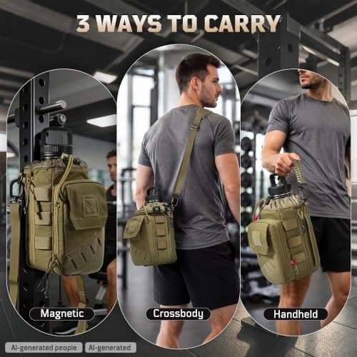 Magnetic Gym Bag with Water Bottle Holder Fits 1-2L Bottles — view 4
