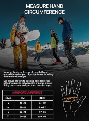 TRENDOUX Waterproof Gloves, Ski Wind proof Thermal Winter Gloves Mens Ladies, Thick Gloves Uk Snow Fleece liner, 3M Thinsulate insulated Phone Gloves for Hiking Driving Sports Football - Black M — view 6