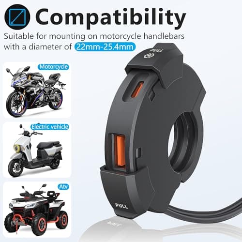 Hoembpn Motorcycle USB Charger Socket 18W QC3.0+30W PD Fast Charging — view 3