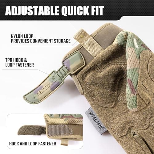WTACTFUL Full Finger Gloves for Motorbike Motorcycle Riding Cycling Bicycle Hunting Hiking Riding Work Climbing Camping Driving Men's Gloves Camo S — view 4