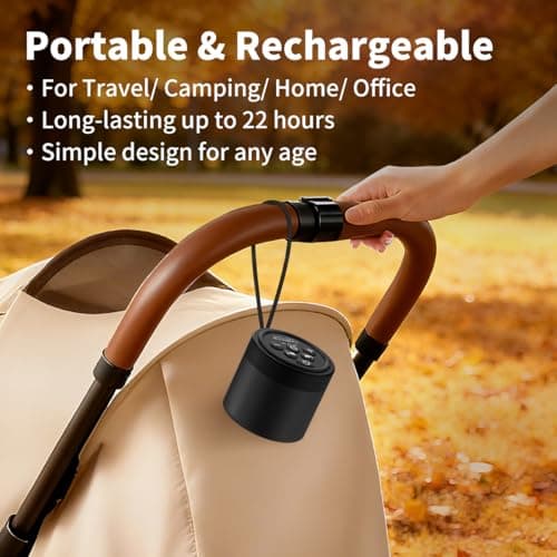 Sound Machine Mini White Noise Brown Noise Machine with 30 Soothing Sounds Loud Speaker Portable Rechargeable Baby Sleep Machine 4 Timers Memory Function for Newborn Kid Adults & Home Travel — view 5