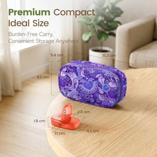 Serfeymi Weekly Pill Boxes Organiser 7 Day 2 Times a Day Tablet Organiser — view 2