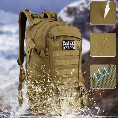 Jueachy Military Tactical Backpack 30L Water Resistant Rucksack for Men — view 2