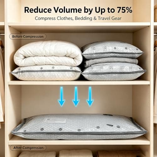 18 Pack Vacuum Storage Bags with Electric Pump, Reusable Compression Bags Set for Clothes Bedding — view 2