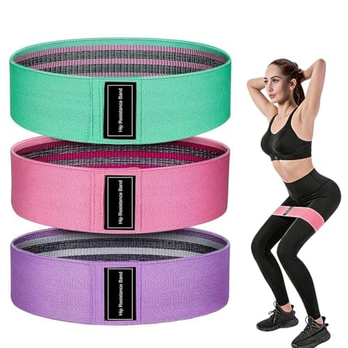3 Pack Fabric Resistance Bands for Legs, Glutes and Hips