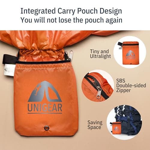 Unigear Rainproof Backpack Cover, 10-90L Waterproof Dustproof Durable Abrasion Resistant Protective Cover for Camping, Hiking, Travel, Cycling (Orange, S) — view 5