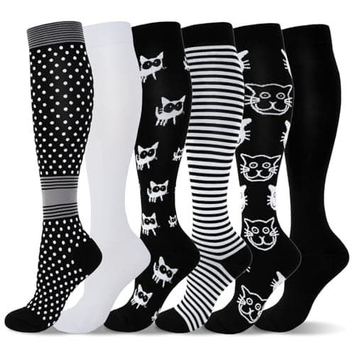 LEOSTEP Compression Socks 6 Pairs for Women Men, 20-30mmHg Support