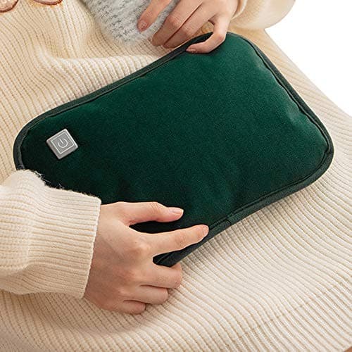 Foldable Electric Hot Water Bottle with Flannel Cover Winter USB Rechargeable Heat Bag Washable Cozy Soft Hand Warmer Travel Body Hand Foot Warming Bag Bed Warmer Hot Water Pouch for Pain Relief — view 6