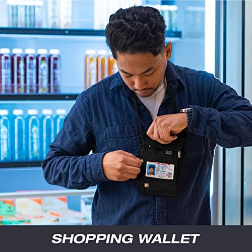 Lewis N. Clark RFID Neck Stash, Charcoal, One Size, RFID Blocking Stash Neck Wallet, Travel Pouch + Passport Holder for Women & Men — view 6