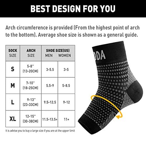 AVIDDA Plantar Fasciitis Socks 1 PAIR, Compression Foot Sleeves for Sport Arthritis Pain Relief, Ankle Support Brace for Men and Women Black L — view 3