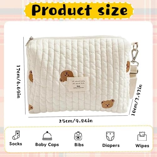 ChAusa Embroidery Nappys Organiser, Portable Biaper Bag for Travel Mother — view 4