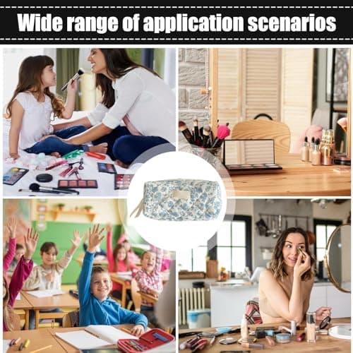 Floral Pencil Bag Cute Aesthetic Pen Pouch Makeup Bag — view 4
