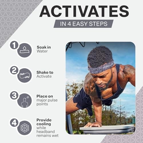 Cold Factor Cooling Headband for Women Men UPF 50+ Advanced Evaporative Comfort Instant Cooling Sweatband for Outdoor Sports Fitness Yoga Hiking Running 3 Pack Camouflage — view 6