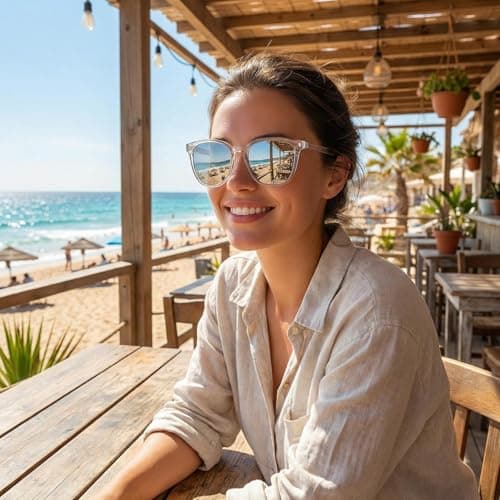 Myiaur Polarised Sunglasses Women Trendy Mirrored for UVA UVB Protection — view 5
